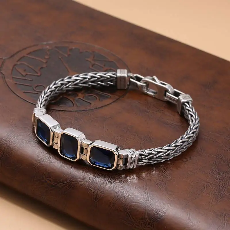 

5MM Handmade Woven Cord Bracelet for Retro Fashion Hip Hop Men's Bracelet Jewelry