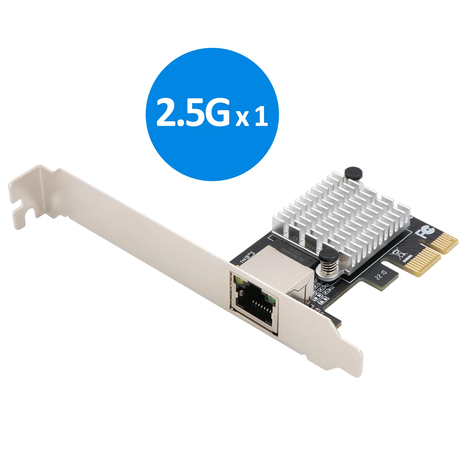 

PCI-Express 1-Port 2.5G/1000M/100M Ethernet Card, PCI Express Gigabit Ethernet Card (Realtek 8125B, 2.5G x 1 Port)