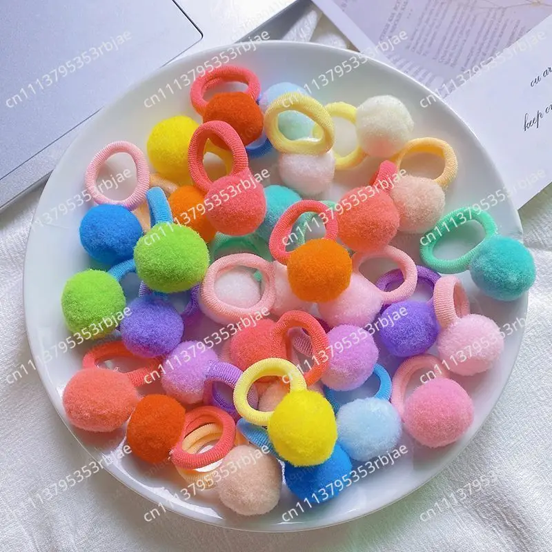 Colored Candy Hairball Hairband Super Cute Rubber Band New Cute Hair Band High Elastic Headgear