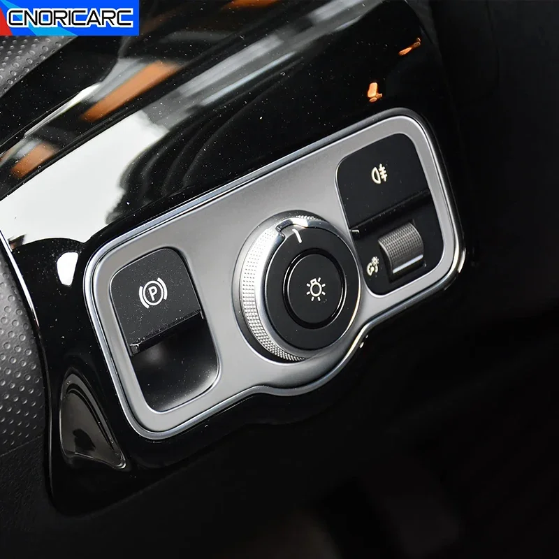 Car Styling Front Headlight Switch Frame Decoration Sticker Trim For Mercedes Benz A B Class W177 W247 CLA GLA GLB 2020-2021 LHD