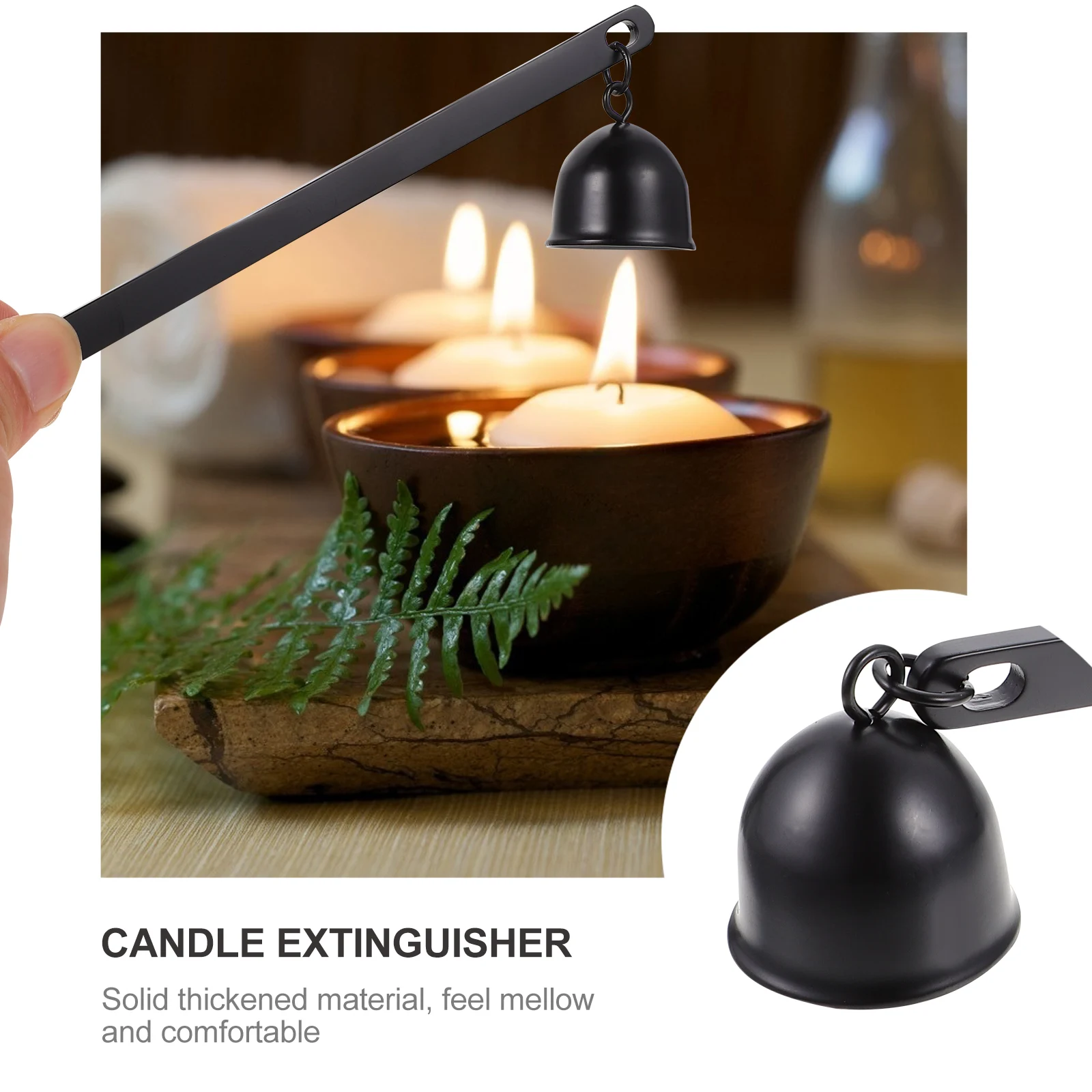 غطاء فتيل طفاية الرأس بمقبض طويل من الفولاذ المقاوم للصدأ سهل الاستخدام للشموع المدببة #3