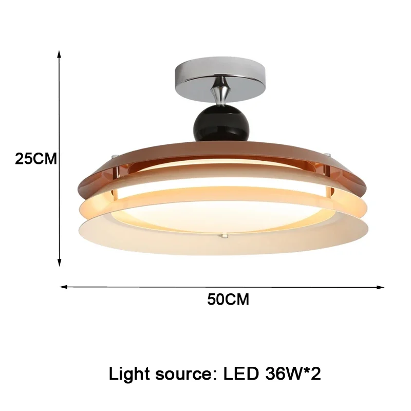 Cream-colored Minimalist Bedroom Ceiling Light Modern Simple Round Study Room Lamp Full-spectrum LED Eye-protection Lighting