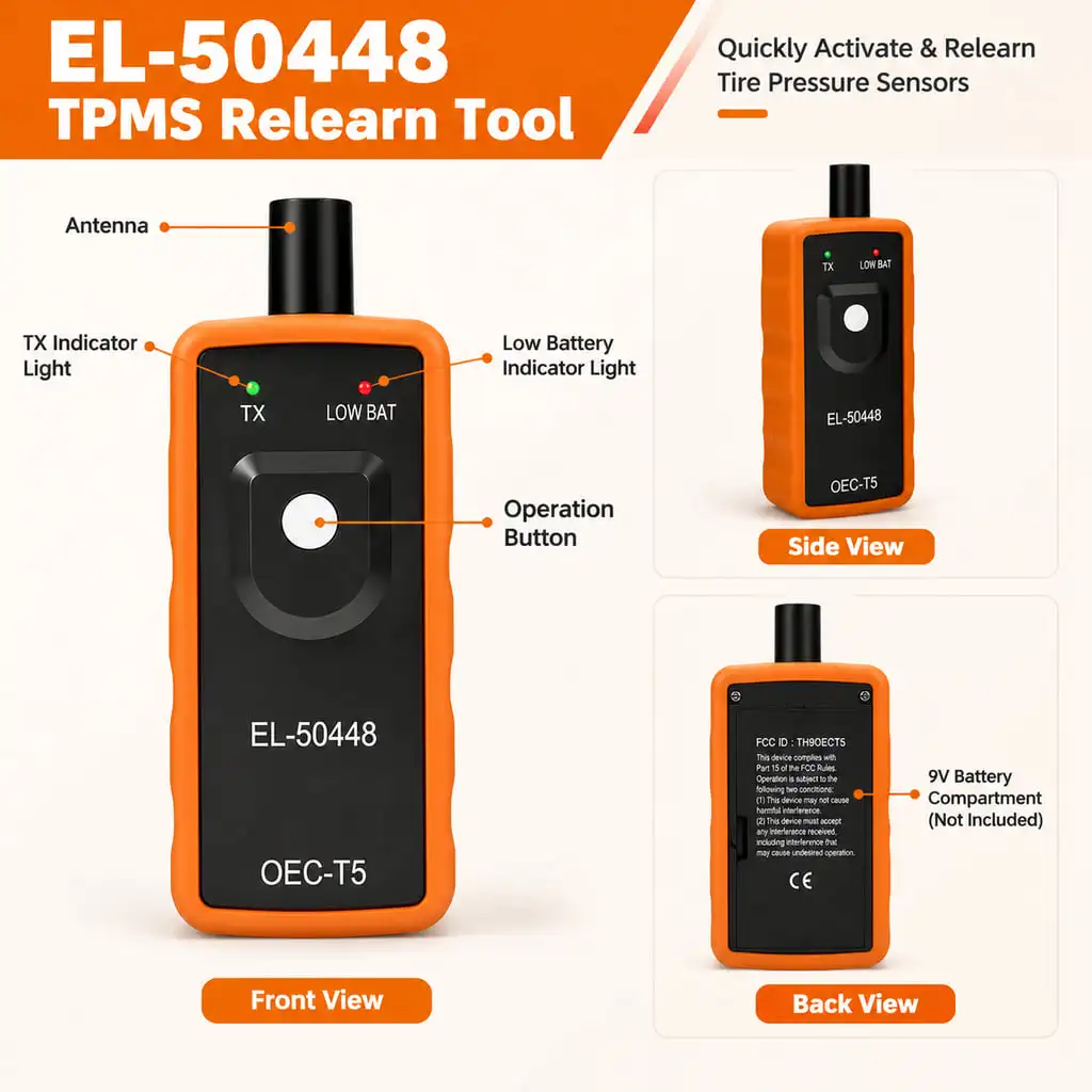 YONGRUN EL50448 TPMS Relearn Tool for Tire Pressure Sensor Activation Fit for Chevy Buick Cadillac GMC 2006-2022