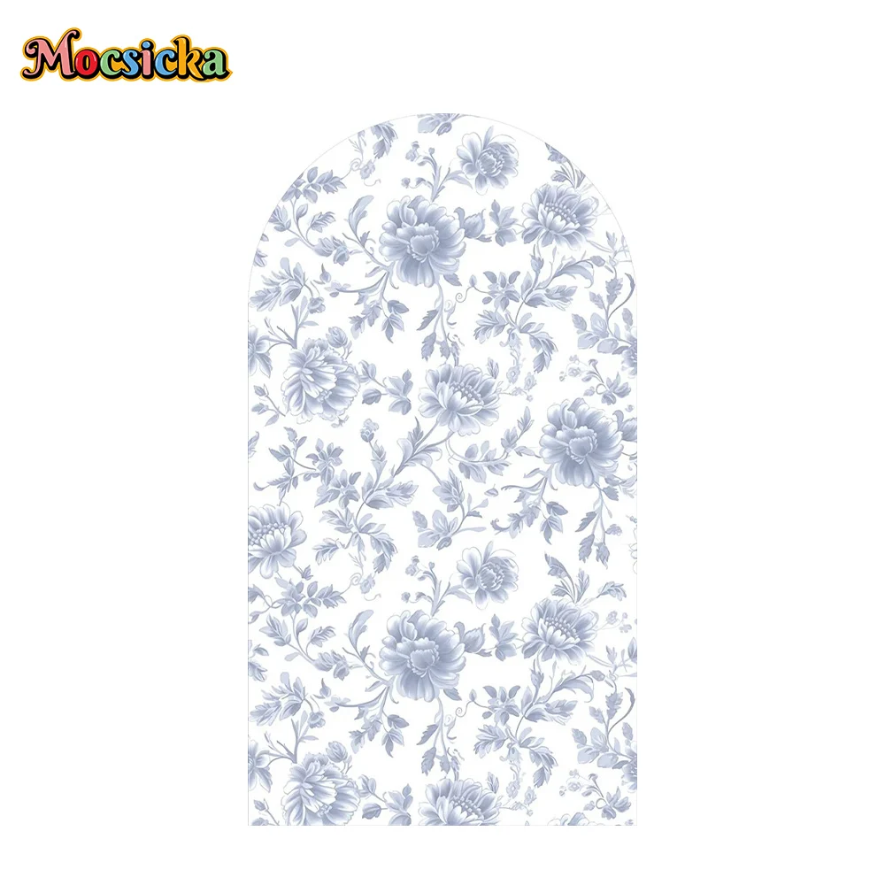 Mocsicka Arch Backdrop Custom 2-side Blue Giraffes Decor Kids Baby Shower Birthday Party Wedding Covers Chiara Backdrop Photo