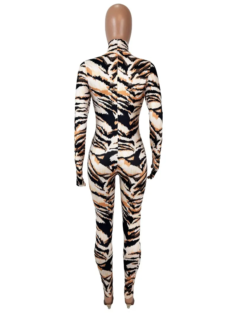 KEXU أزياء طويلة الأكمام ليوبارد Bodycon المرأة حللا 2024 الشارع الشهير الخريف س الرقبة مثير النادي الليلي حزب قطعة واحدة وتتسابق