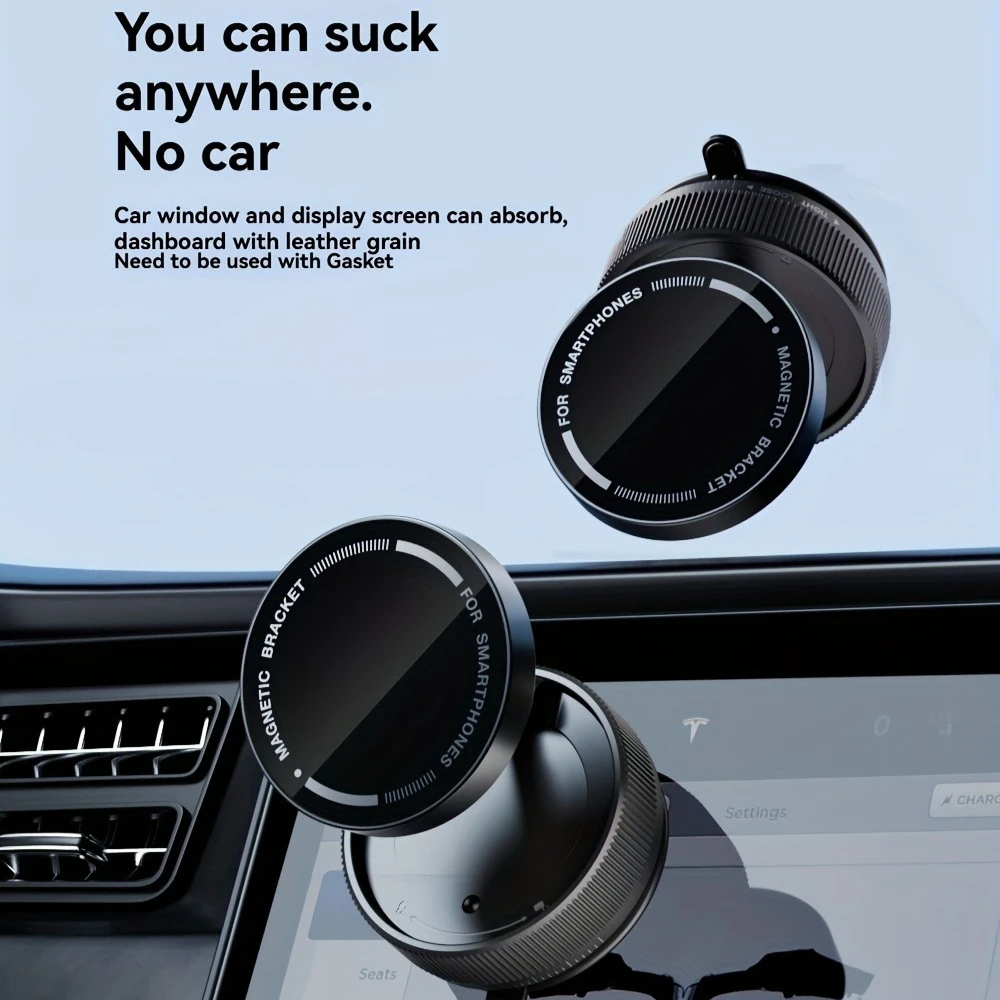 

Магнитный держатель телефона с вакуумной присоской и вращением на 360 градусов, магнитное складное крепление для телефона с громкой связью для гладкой поверхности автомобиля