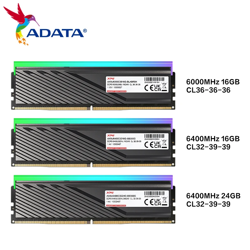 

Память ADATA DDR5 LANCER BLADE RGB D300G с RGB памятью 16 ГБ/24 Гб/32 ГБ 6000 МГц