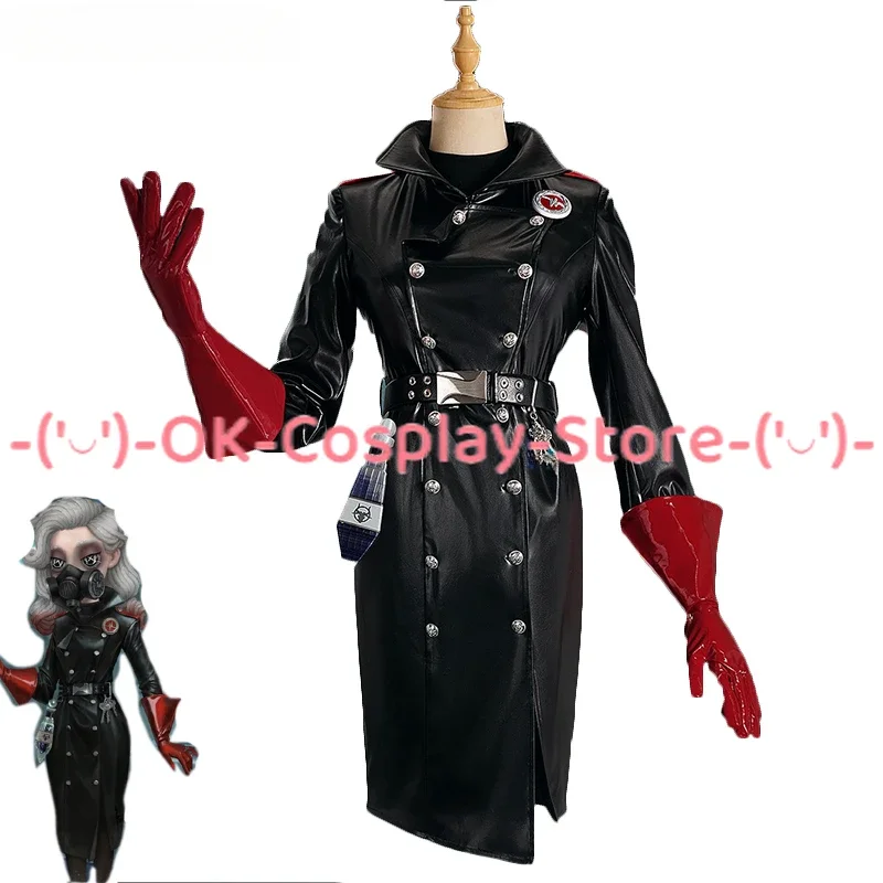 

Game Identity V Psychologist Ada Mesmer Cosplay Costume Women Deluxe Black PU Dress Party Suit Halloween Uniforms Custom Made