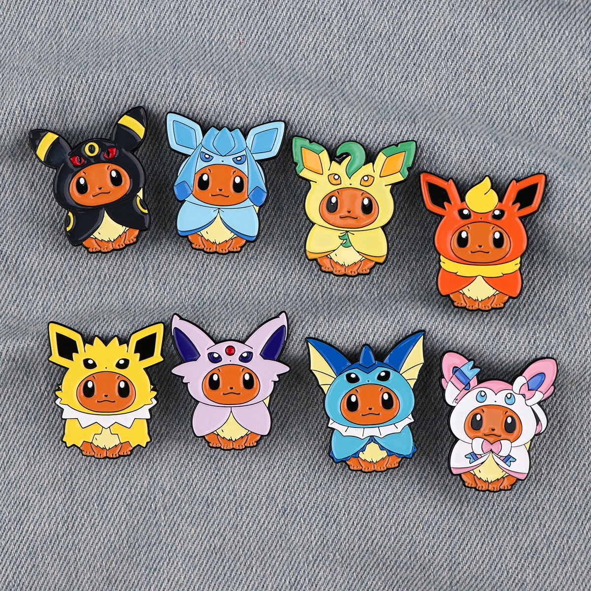 Eevee Cos Enamel Pin Cute Brooches for Women Lapel Pins Badges on Backpack Cosplay Accessories Fashion Jewelry Toys Gift