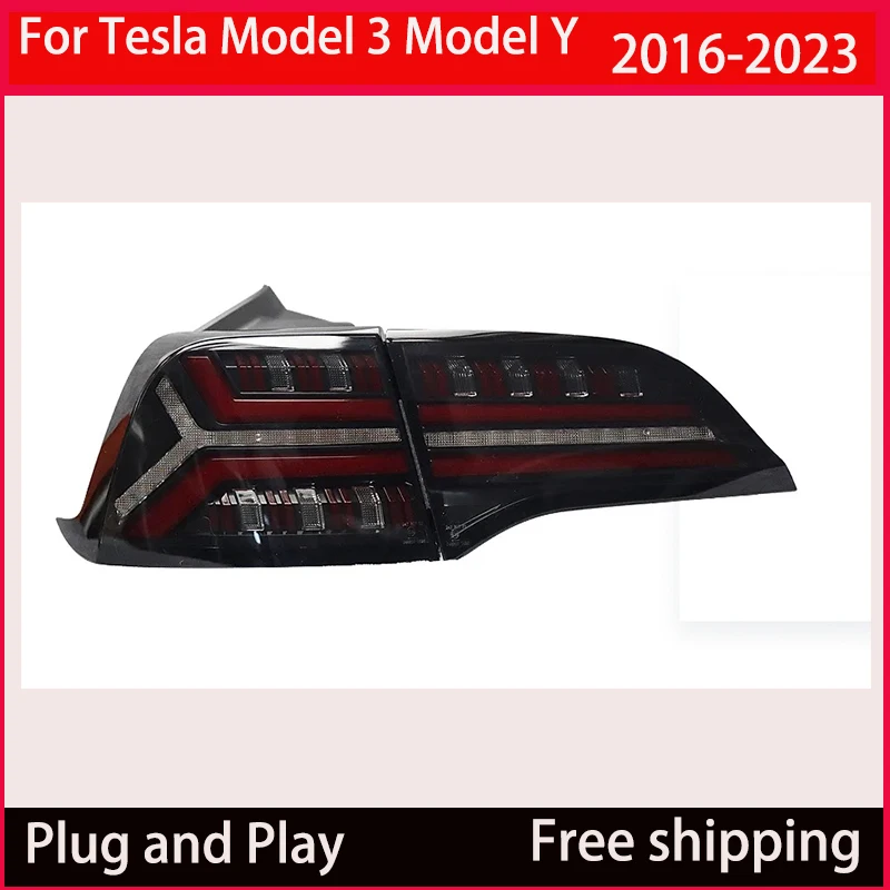 Car Styling Tail Lamp For Tesla Model 3 Model Y 2016-2023 Tail Lights LED Dynamic Signal DRL Brake Reverse auto Accessories