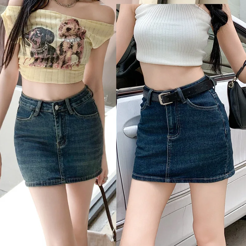 

Hot Girl Tight Skirt Women Summer Bodycon Half Skirt Stretchy Petite Skirt