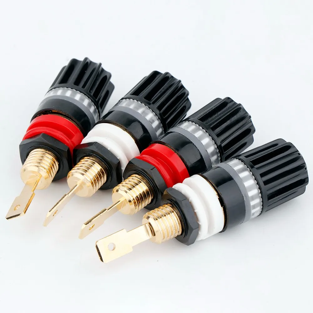 Imagem -03 - Hi-end Latão Alto-falante Ligação Pós Audiófilo Amplificador Alto-falante Terminal Conector Banana Jack Som Áudio Conector Adaptador Peças