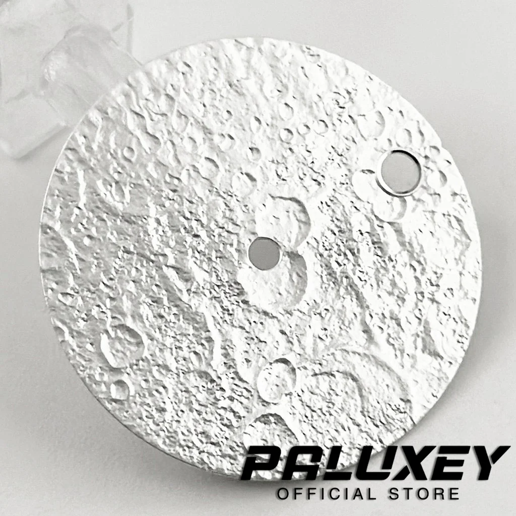 NH35 28.5mm Watch Dial Lunar Texture Surface with Single Date Space Watch Faces Replace Accessories for NH35 NH36 Movement