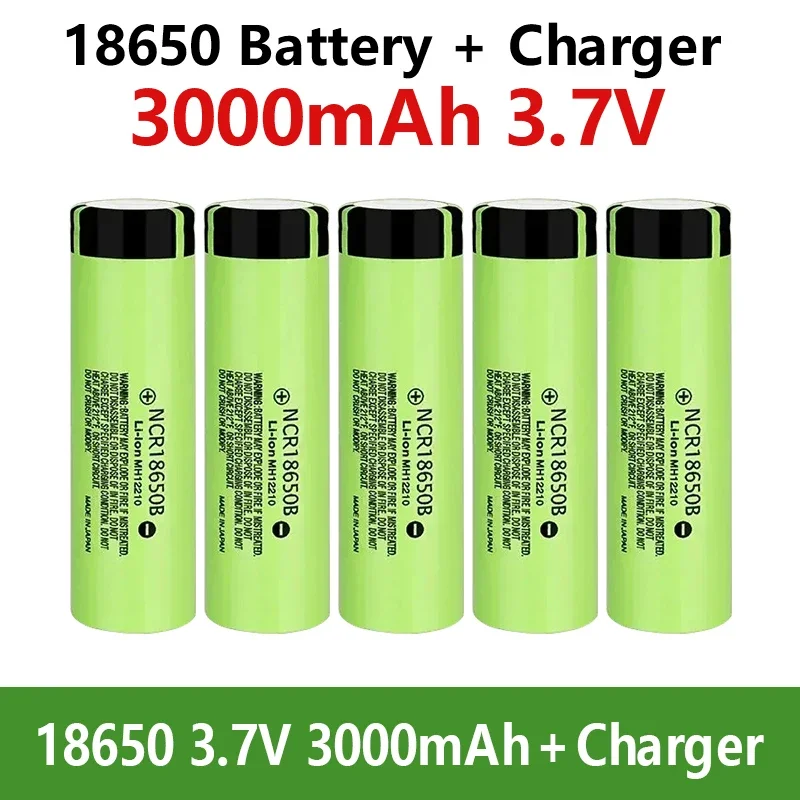 2024 오리지널 NCR18650B 3.7V 3000mah 18650 리튬 충전식 배터리, 손전등 장난감 자동차 카메라 배터리 충전 배터리