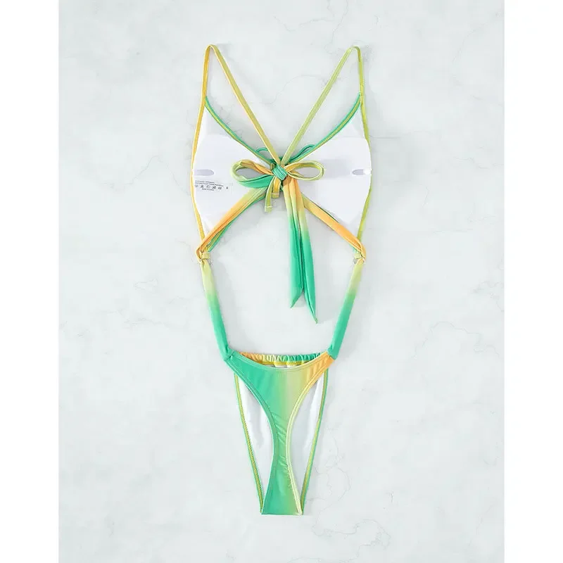 مثير التعادل صبغ طباعة ملابس السباحة قطعة واحدة بيكيني عالية الخصر ثونغ ملابس السباحة Biquini conjunto دي بيكيني Tankini بحر ثوب السباحة