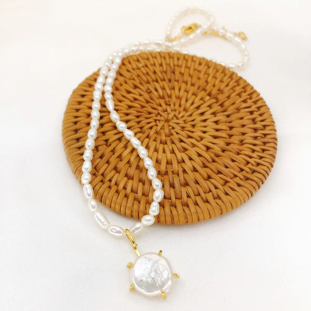 Spring Summer Temperament Fashion Irregular Cultured Pearl Necklace for Women Exclusive for Personalized Simple Clavicle Chain
