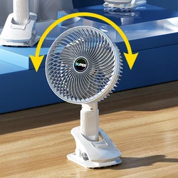 Ventilateur mural à clip électrique, portable, sans fil, 1200mAh, pour la maison et le bureau