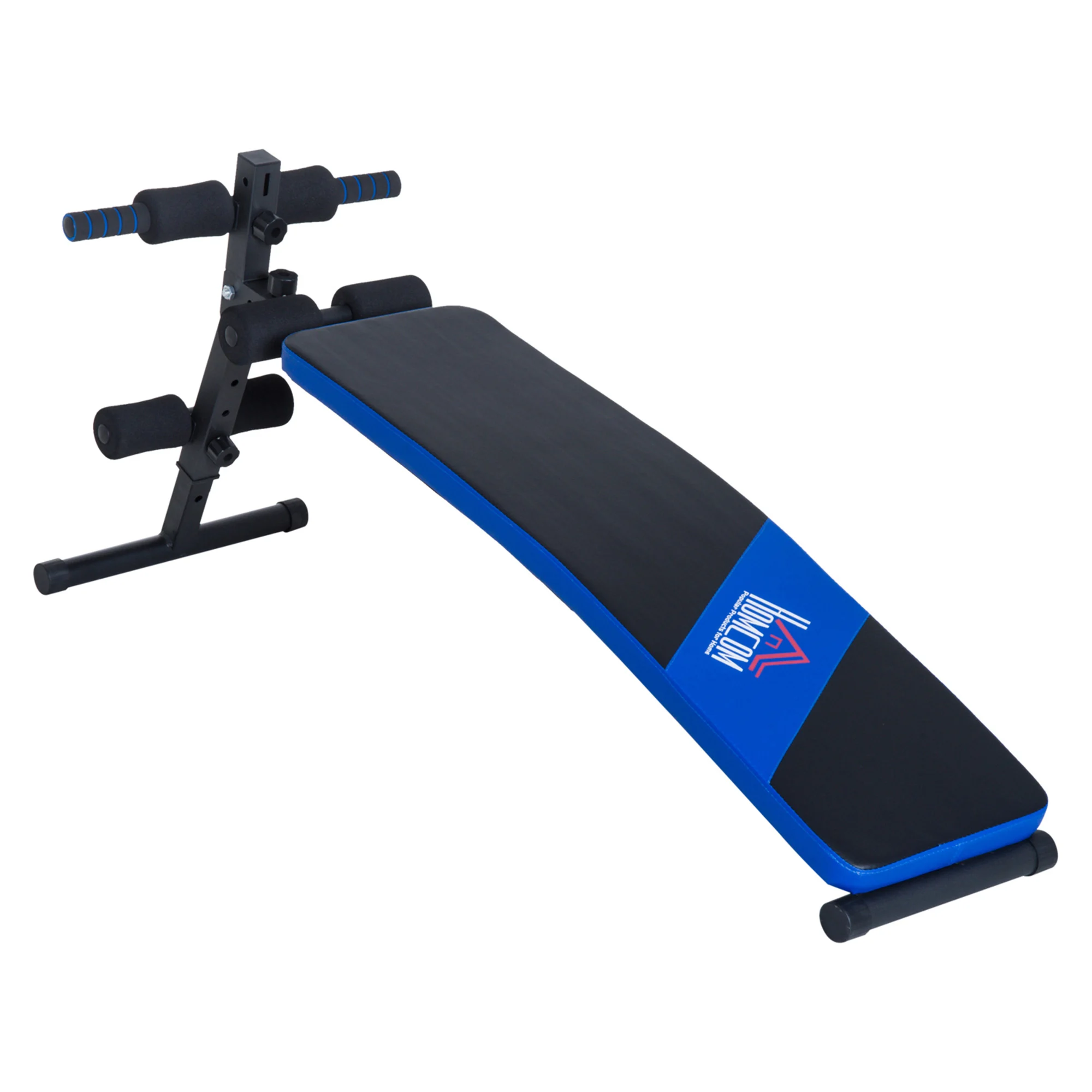 HOMCOM Carga 110kg Banco de Musculacion Banco Abdominal Pesas Plegable Ajustable a 4 Niveles para Fitness Entrenamiento Acero