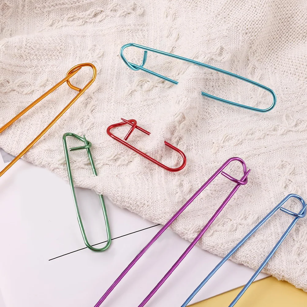 12 Pcs Colorful Crochet Tools Yarn Blocking Pins Stitch Markers for Crocheting Aluminum Knitting Holders Metal