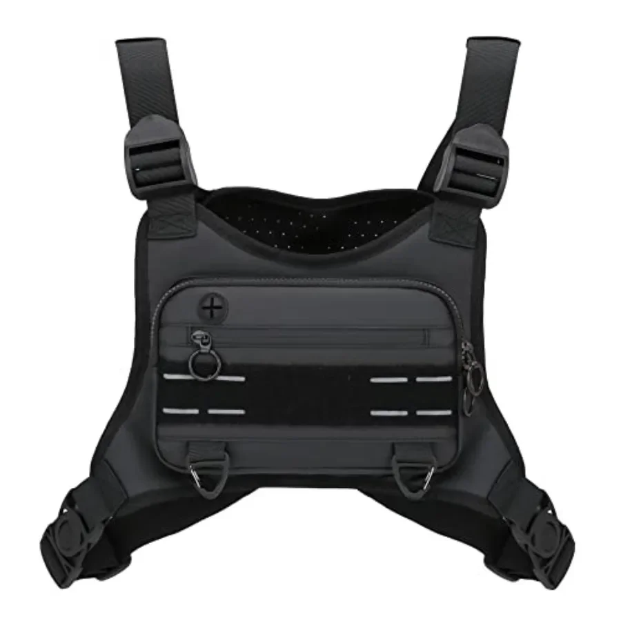 

Sports Chest Bag For Men, Water Resistant Lightweight Front Running Vest Bag With Built-In Phone Holder and Extra Storage For W
