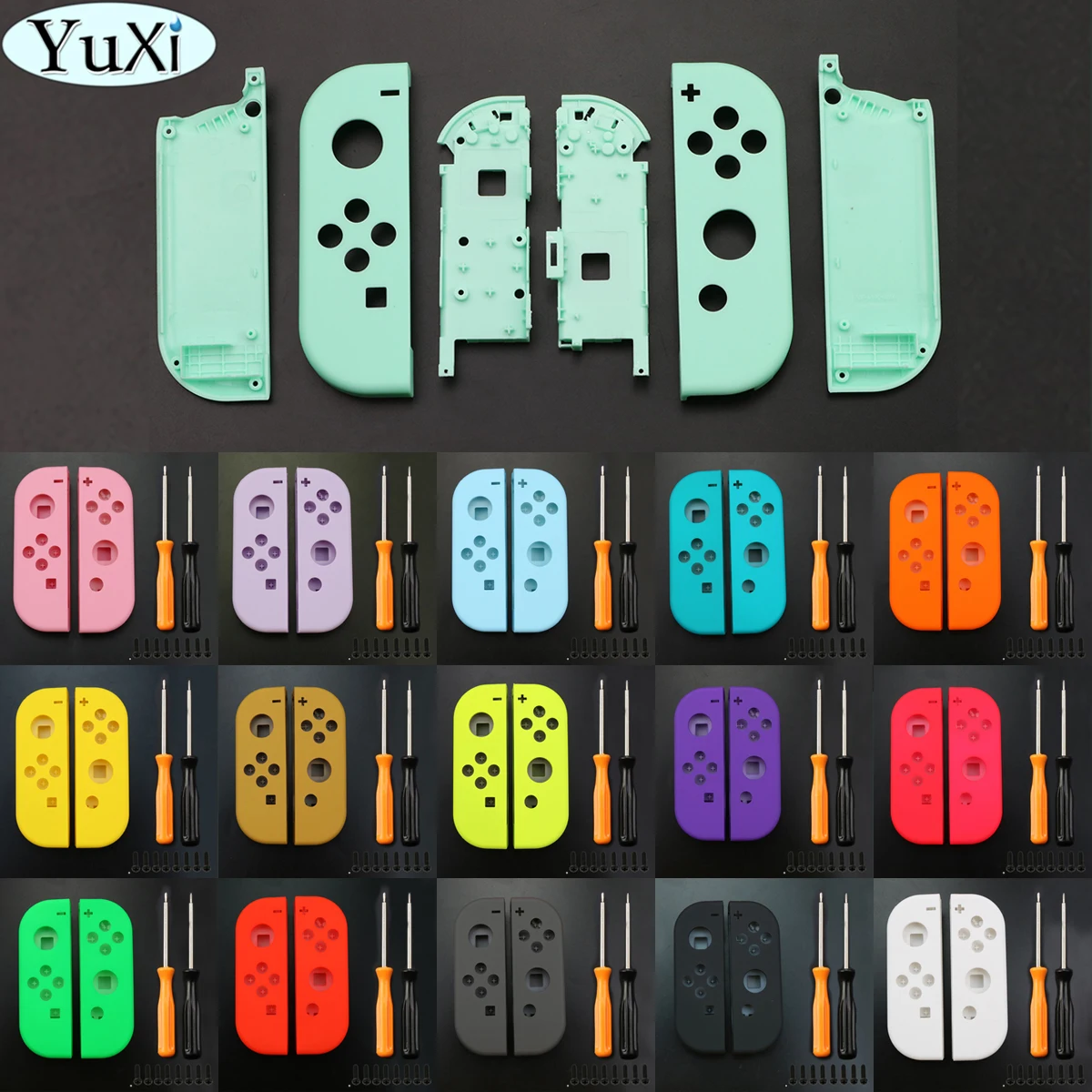 YuXi Colorful For NS Switch Joy-Con Replacement Housing Shell Cover for NS NX JoyCons Controller Case