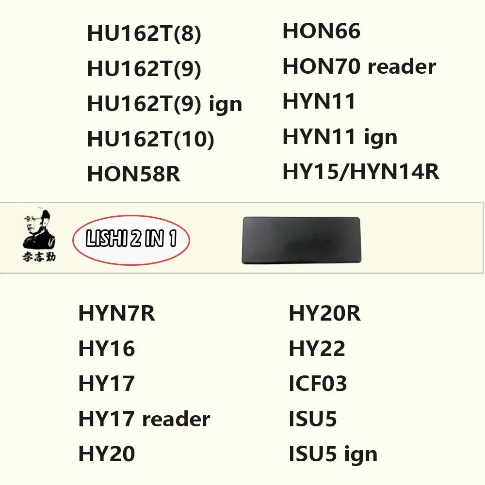 Lishi 2 in 1 ZD24R HY30 HS5/H9 GPX HD74 HD75 GM25R NH2/B5 HI1 YA4 YA4R New SM3 SM5 KIA1R NEW SW5.7(2) KPT-1 HD5649 for WULING view 4