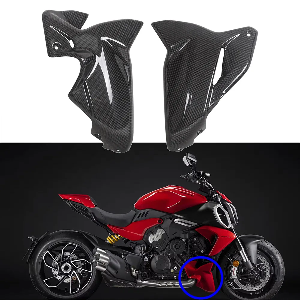 Motorcycle Carbon Fiber Side Panel Lower Cover For Ducati Diavel V4 2023