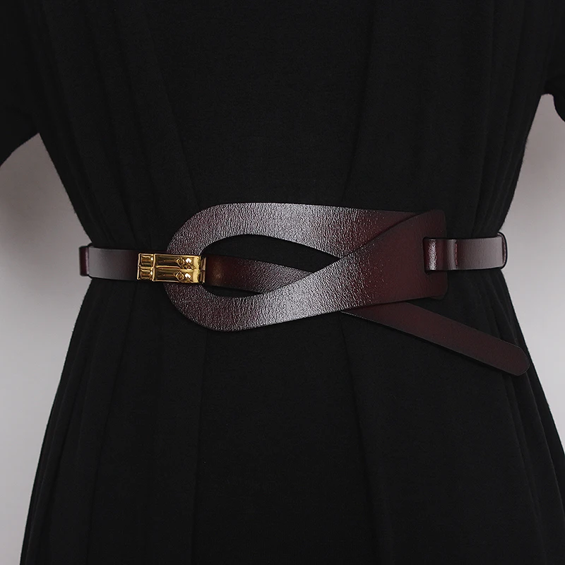 レディースドレス装飾シャツドレス外ベルト多用途ファッションウエストワイドベルト