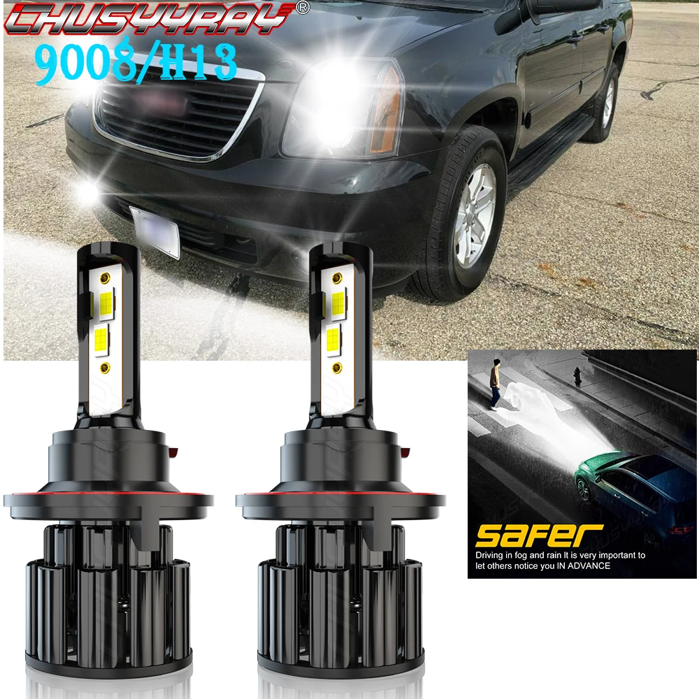 CHUSYYRAY 9008 Led Headlight Lamp For Car CSP Chip 9008 H13 Bulbs Super High Bright Compatible For GMC Yukon 2007-2014 luzes