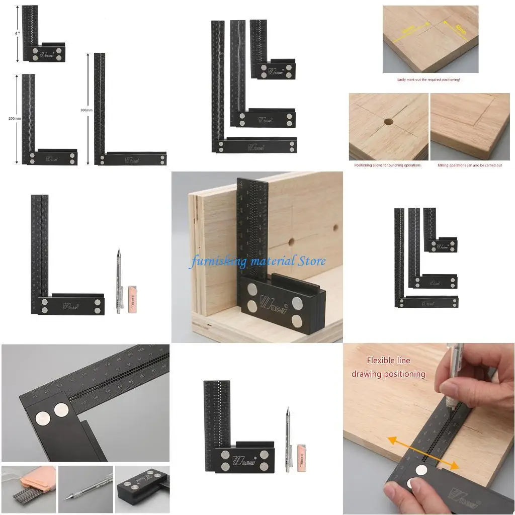 

Y5GD Woodworking Ruler Tool Gauge Parallel Line Marker Point Ruler
