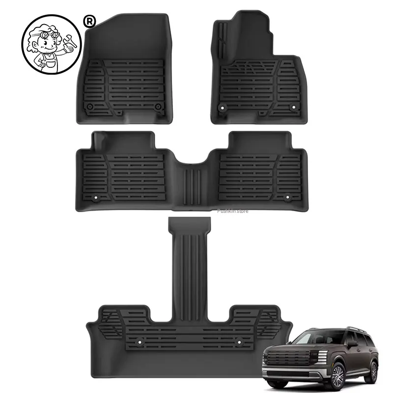 

LHD RHD for Hyundai Palisade Hybrid 7Seats 2026 2025 TPE 3D Car Floor Mats or Cargo Liner Waterproof Trunk Pad