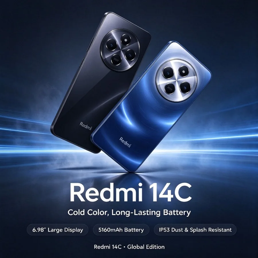 2026 New Redmi 14C Global Version Factory Unlocked Dual SIM Android Phone 8GB RAM 256GB 6.88 Inch Fluid 120Hz HD Display
