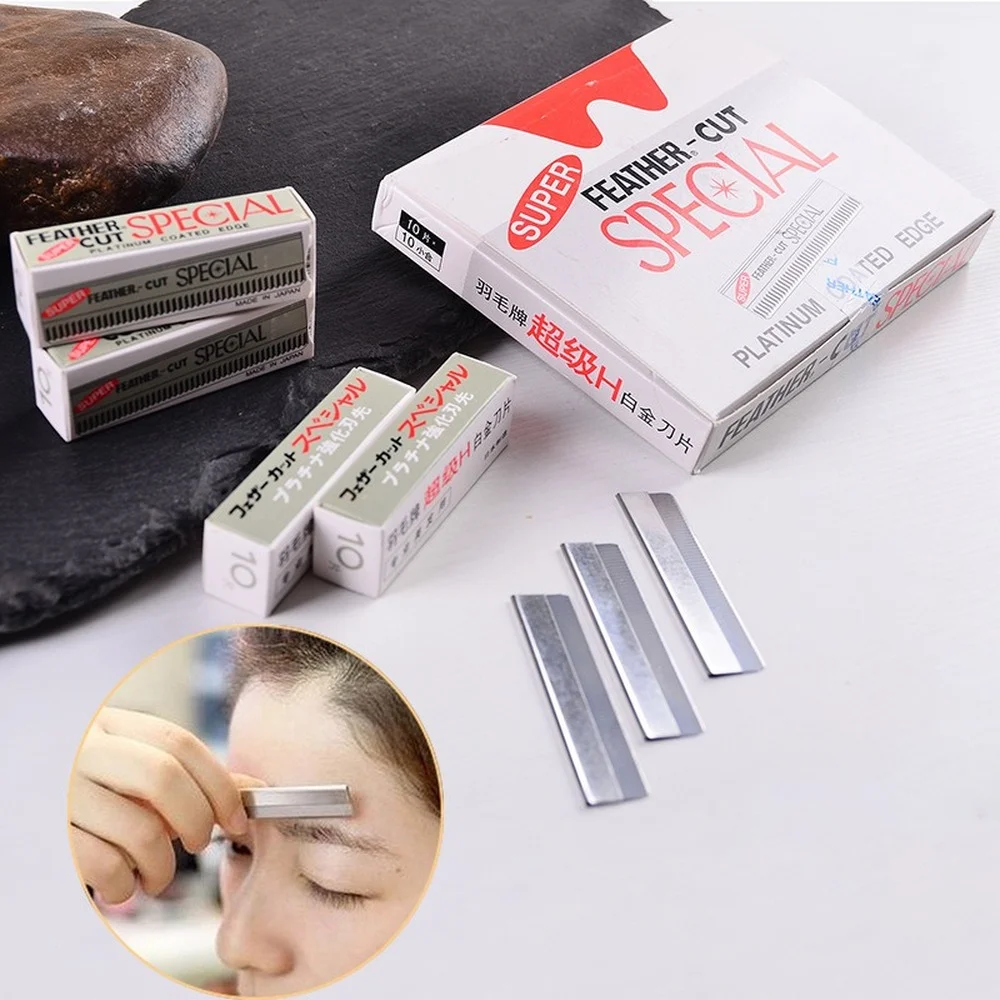 200Pcs or 100Pcs Makeup Eyebrow Trimmer Special Eyebrow Trimming Razor Stainless Steel Eyebrow Scraping Blade Beauty Makeup Tool