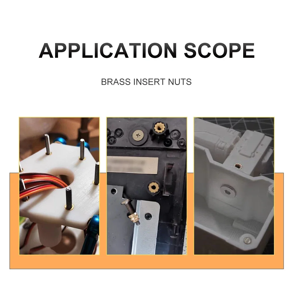 Hot Melt Nuts Brass Insert Nut Copper Nutsert Inserts Heating Embedded Thread Nuts Insertion Insertnut M2 M2.5 M3 M4 M5 M6 M8