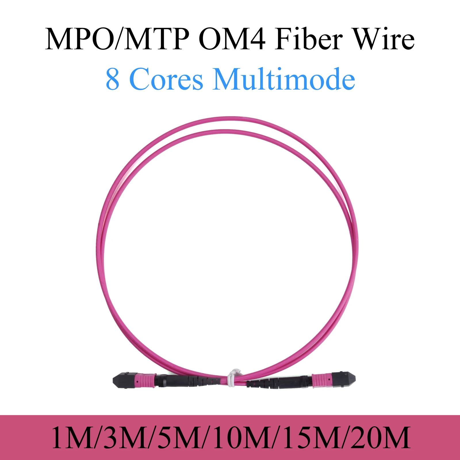 100G MPO OM4 Fiber Patch Wire Multimode 8Cores APC UPC Female to Female Type A/B/C Sequence 1/3/5/10/15/20M Optical Cable