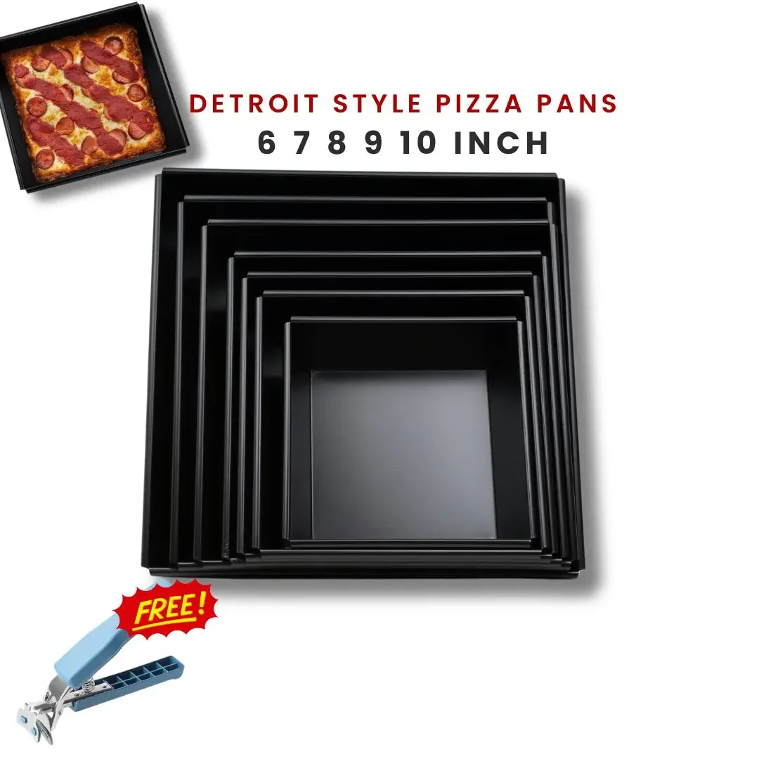 6~10 inch Detroit Style Non Stick Pizza Pan Deep Dish Pizza Pan, Square Baking Pan, Bakeware Kitchenware, Aluminum