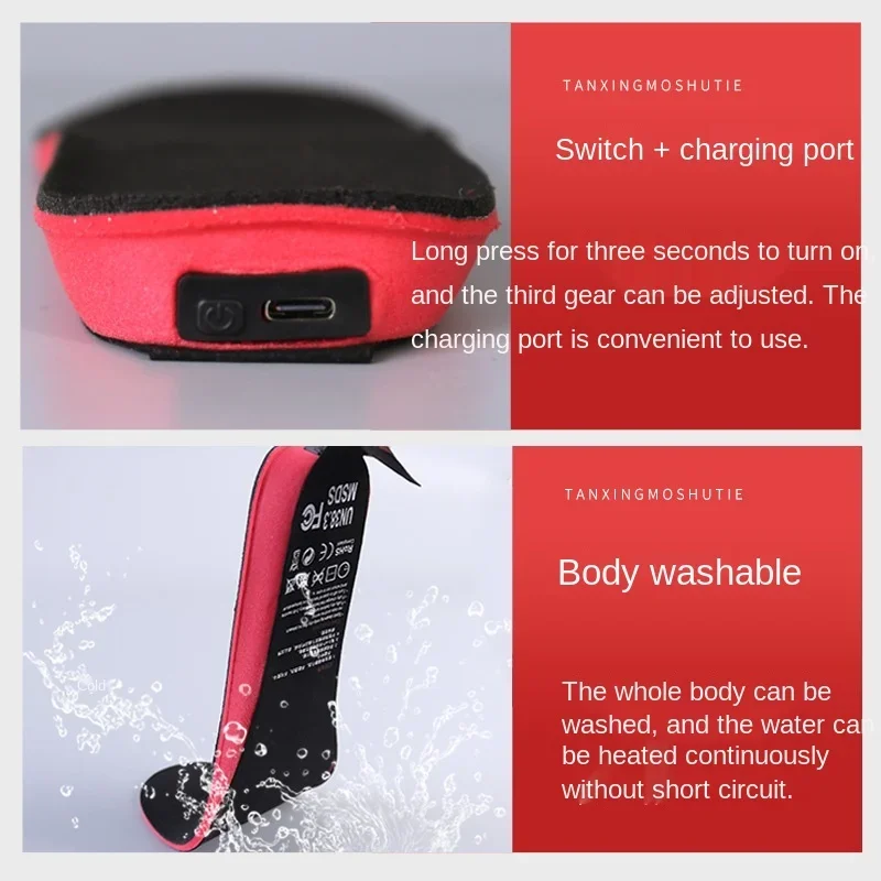 Outdoor Electric Heating Heating Insole, Rechargeable Warm Insole Three-speed Wireless Remote Control Thermostat Warm Insole