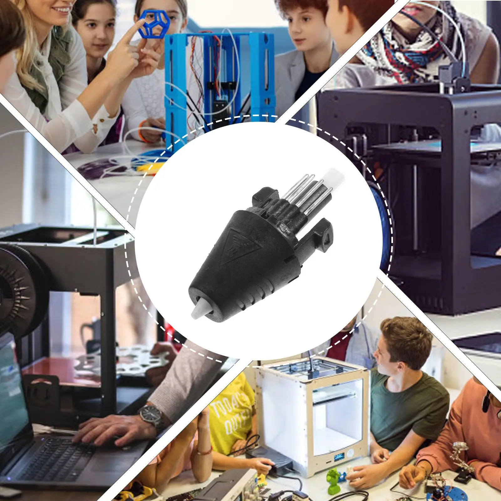 Integrated Inserted Design 3D Printing Pen Head Nozzle Printer Part Replacement Safety Material Non Metal Easy Install Work For