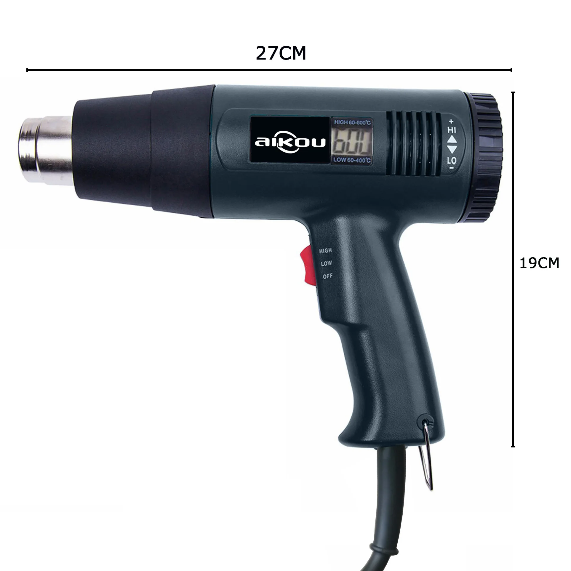 220V Industrial Grade Heat Hot Air Gun Stepless Adjustable Hair Dryer Car Film Tool EU Plug LCD Digital Display