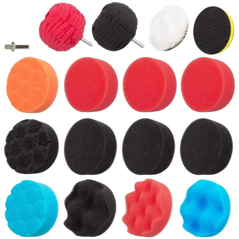 

3 Inch Polishing Pads Sponge Buffing Pads Waxing Pads With M10 Drill Adapter For Automotive Car Wheels Care