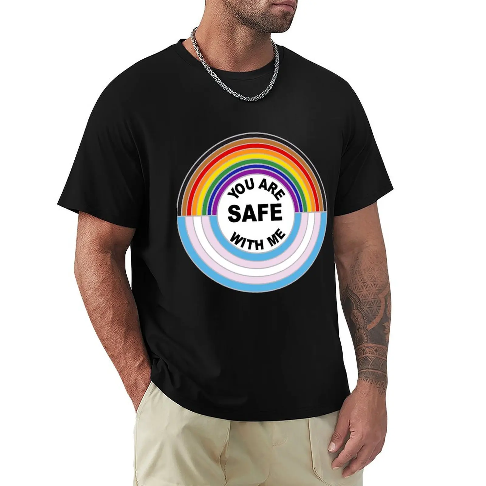 You Are Safe With Me T-Shirt Daily Wear Print T-Shirt