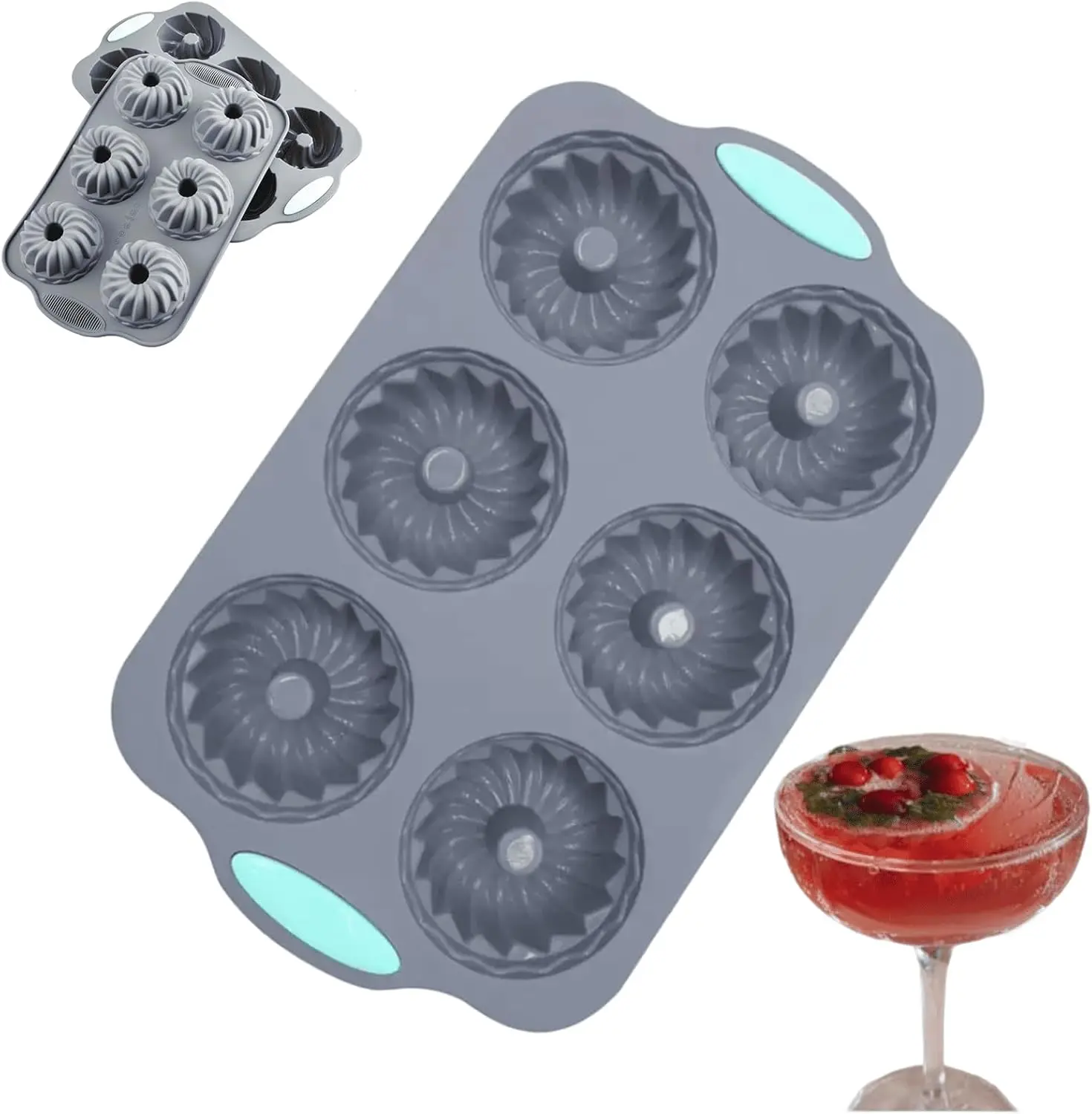 

Wreath Ice Mold, Christmas Wreath Ice Mold,New Year Holiday Shaped Silicone Ice Cube Making Tray 6 Hole DIY Molds for Cake Soap