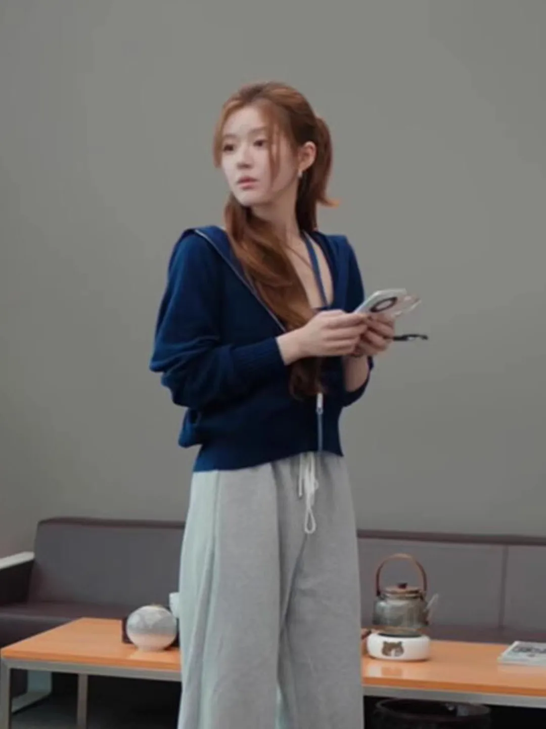 سترة صوفية محبوكة مفتوحة للنساء من Zhang ning مع غطاء محرك السيارة وسحاب للخريف والشتاء كاجوال فضفاض مناسب طويل Sve #1