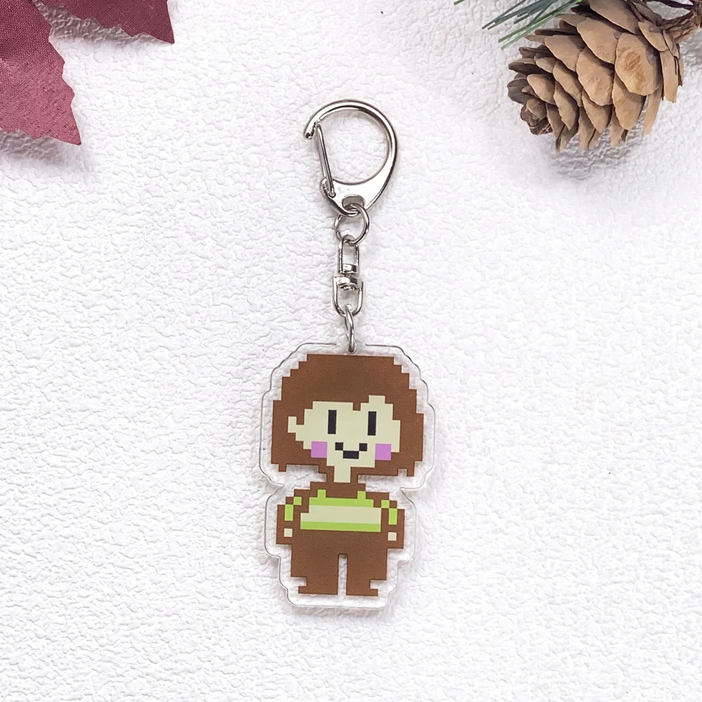 1/16 Stück Spielfiguren Undertale Auto-Schlüsselanhänger Zubehör Acryl Niedliche Anhänger für Taschen Lustiger Schlüsselhalter Rucksack-Dekoration – Detail 9