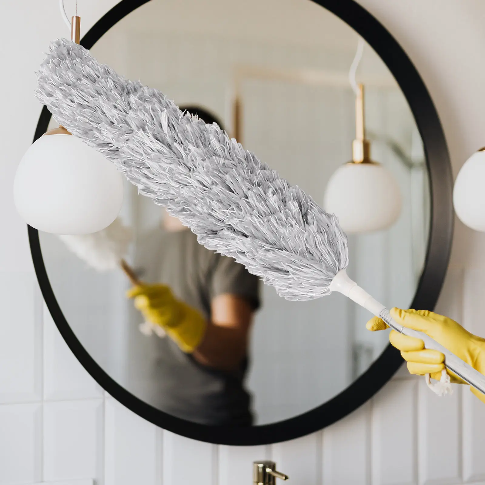 

1 Set Ceiling Dust Cleaner Spider Web Duster Telescopic Rod Fiber Duster Set Home Cleaning Dusting Brush Extension Pole
