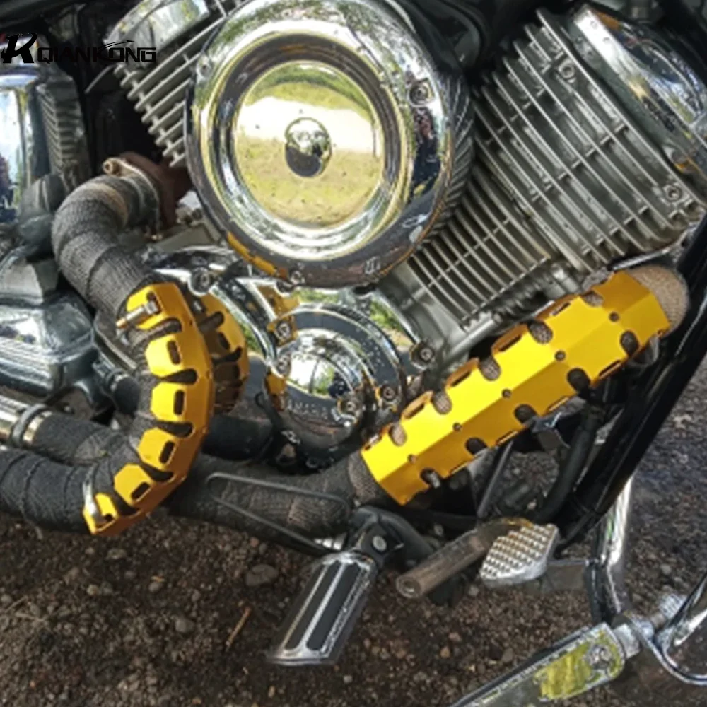 

Universal Exhaust Shield Protector Cover Exhaust Pipe Crash For honda CB750 Hornet CRF1100L Africa Twin XL750 TRANSALP NC750X