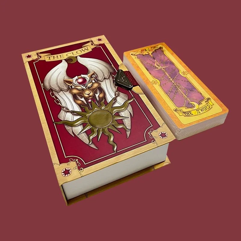 Anime Cardcaptor Sakura 56Pcs Clow Card / Sakura Card Buckle Magic Book Shaped Outer Box Fan Collection Commemoration Girl Gift