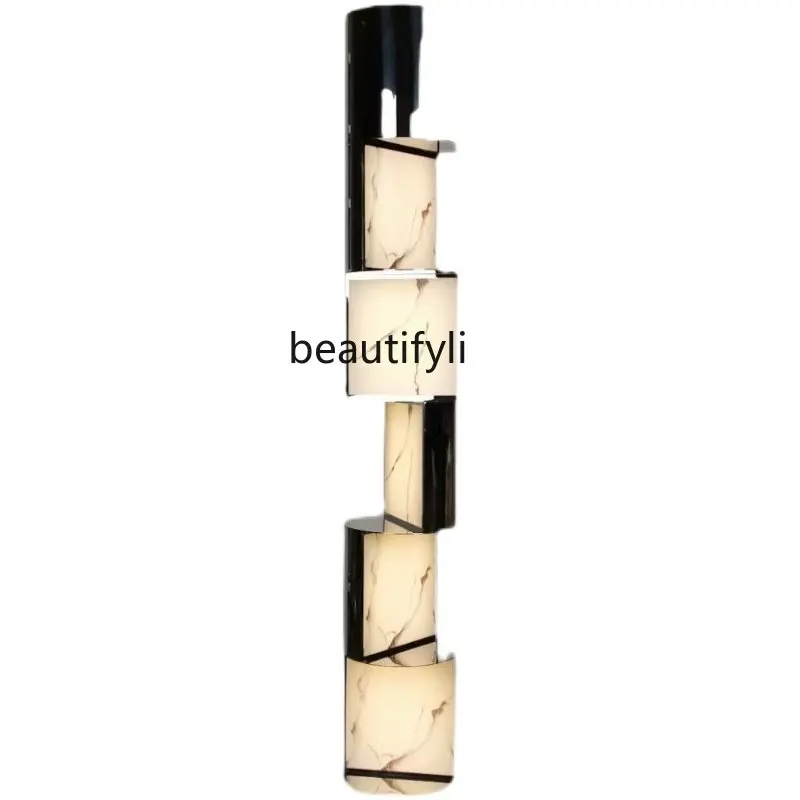 

Designer Light Luxury Stainless Steel Sculpture Floor Lamp Modern Creative Living Room Vertical Decorative Lamp