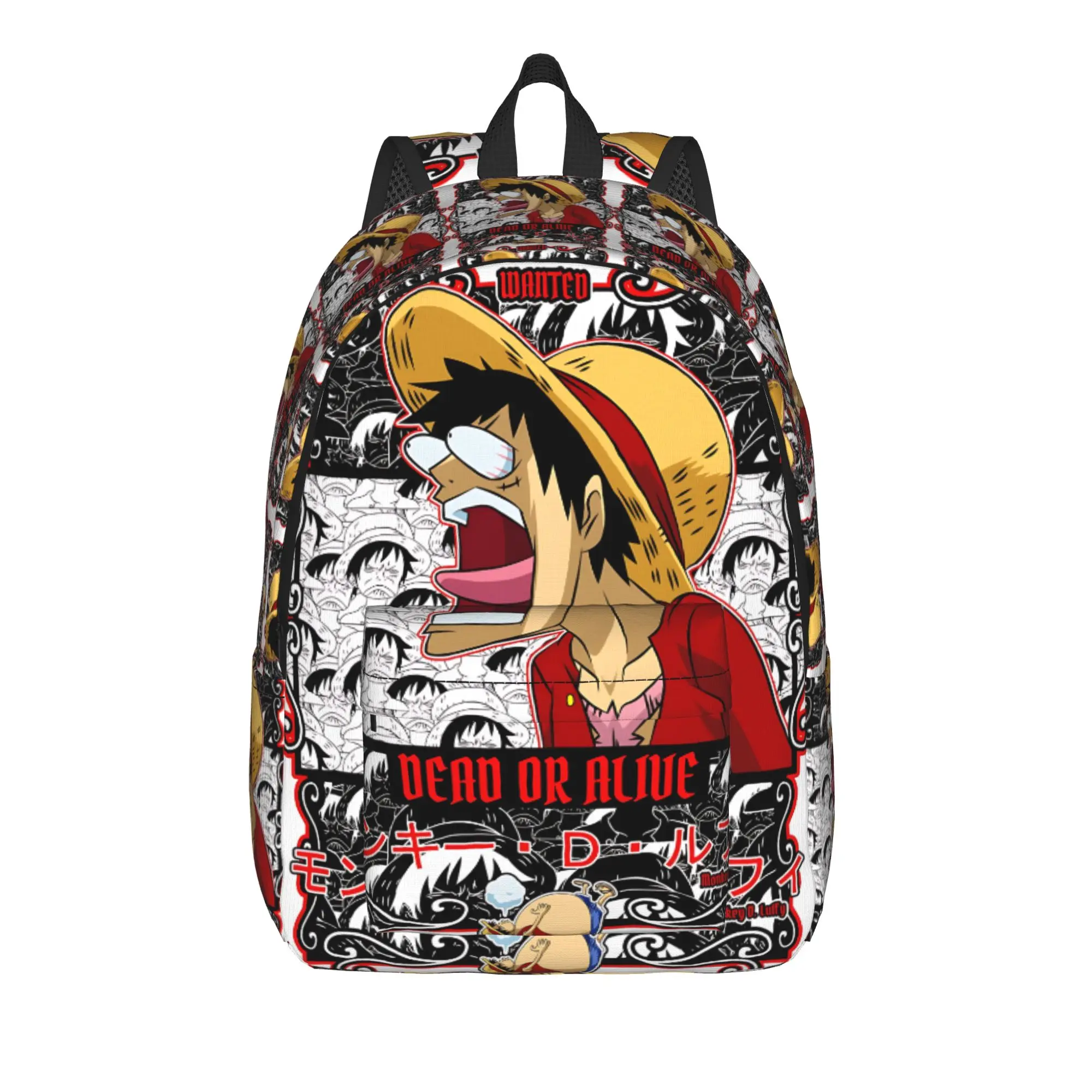 Fashion One Piece Anime Luffy Backpack  Mochilas Casual For School Retro Washable Rucksack