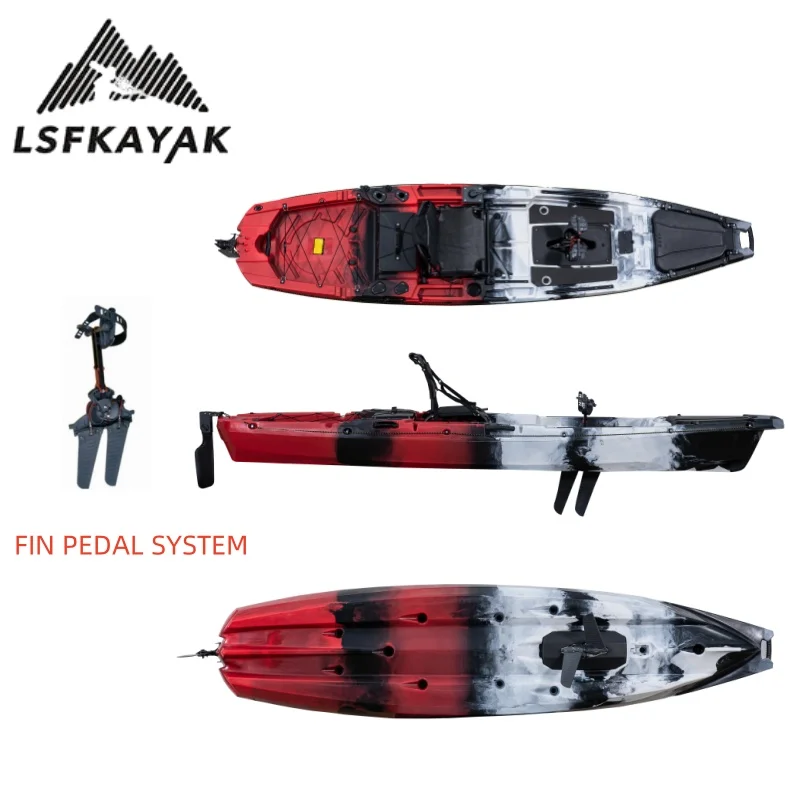 LSF Factory جديد 3.7 متر/12ft البلاستيك الصيد والماء اللعب كاياك الجلوس على نظام دواسة محرك الصيد كاياك لاستخدام شخص واحد